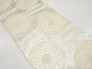 アンティーク　斜め格子に華紋模様織り出し袋帯（材料）